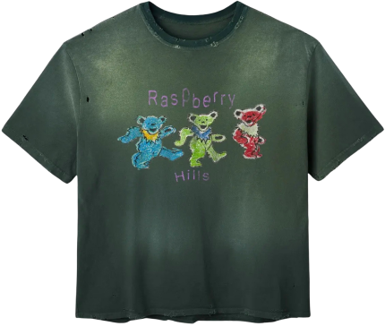Gold+Vintage Raspberry Hills Grateful Berry Tee Green