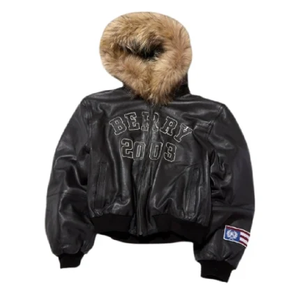 Rasoberry Hills Berry Fur Leather Jacket